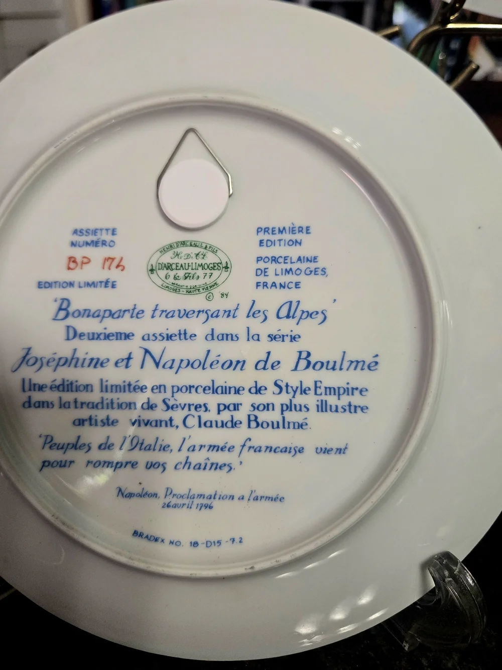 vintage limited-edition D'Arceau Limoges Porcelain Collector Plates Set Of 3